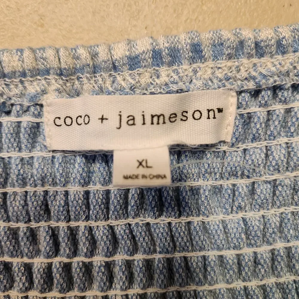 Coco + Jaimeson Blue Gingham Jaquard Knit Bralette Top XL NWT (7446)
